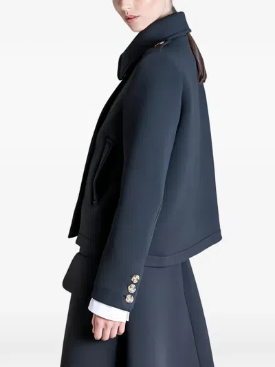 Psophia Double-breasted Buttoned Jacket In Black