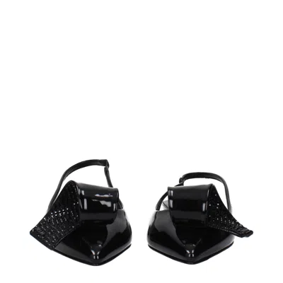 Prada Patent Leather Slingback Flat In Black