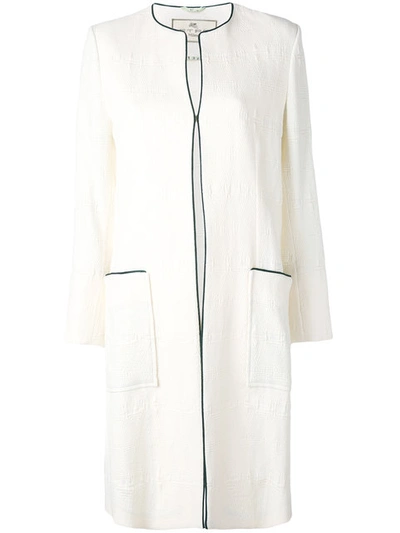 Etro Collarless Pocket Coat In White