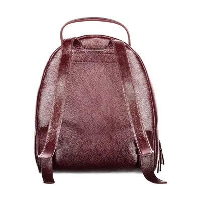 Twinset Grained-effect Front-pocket Backpack In Red