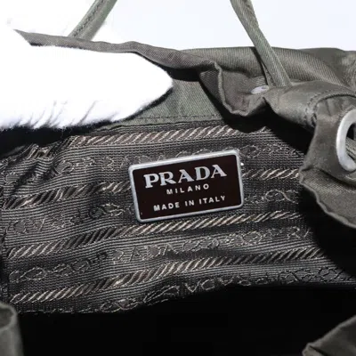 Pre-owned Prada Front Pocket Tessuto Khaki Nylon Backpack Bag ()