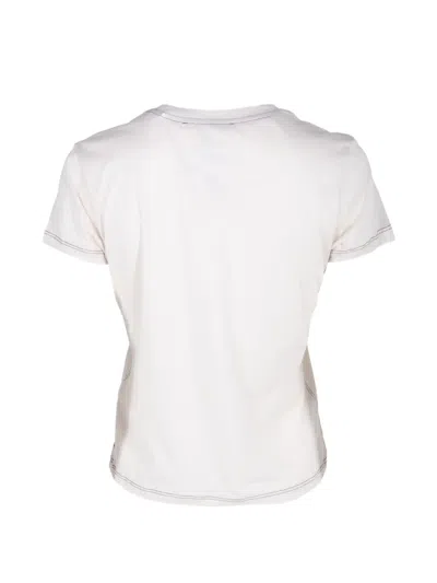 Frame Contrast-stitch T-shirt In Neutrals