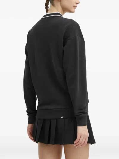 Puma Logo-print Press-stud Jacket In Black