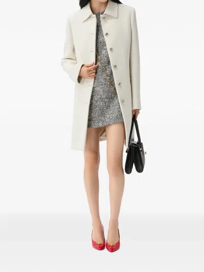 Versace Double-wool Coat In Nude