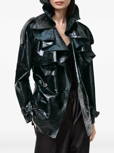 Burberry Check-pattern Jacket In Schwarz