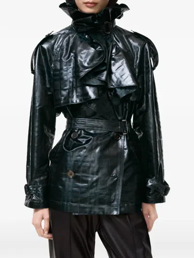 Burberry Check-pattern Jacket In Schwarz