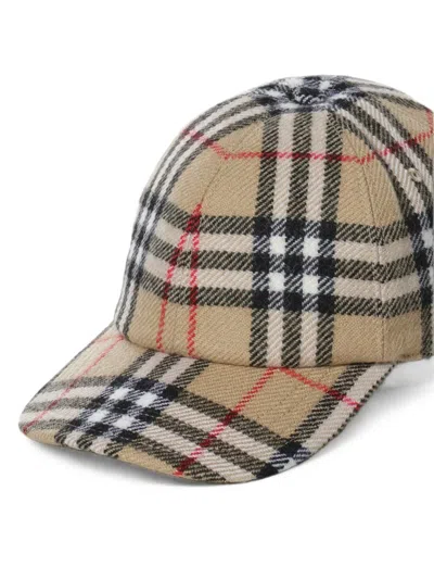 CHECK WOOL BASEBALL CAP