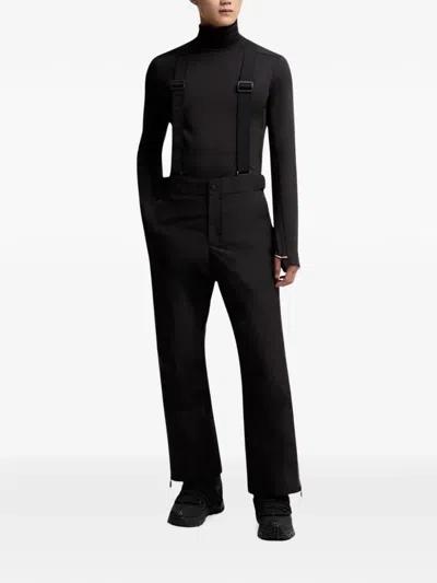 Moncler Adjustable Strap Nylon Technical Pants In Black