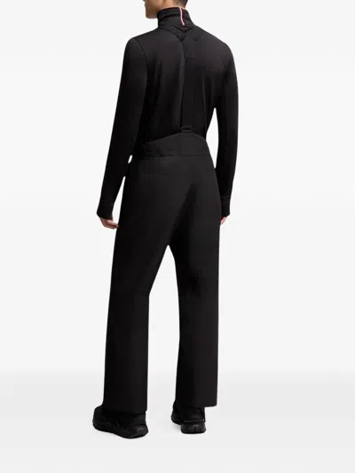 Moncler Adjustable Strap Nylon Technical Pants In Black