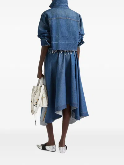 Givenchy Logo-embroidered Denim Jacket In Blue
