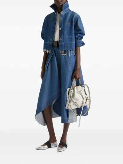 Givenchy Logo-embroidered Denim Jacket In Blue