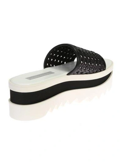 Shop Stella Mccartney Black Sandals With Contrasting Wedge And Soles