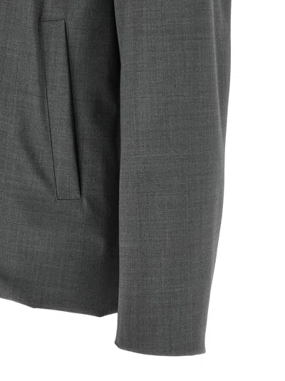 Herno Reversible Technical Wool Overshirt In Gray