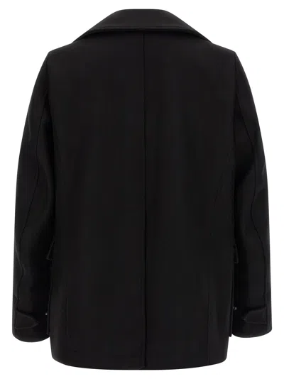Dsquared2 Wool Double-breasted Coat In Black