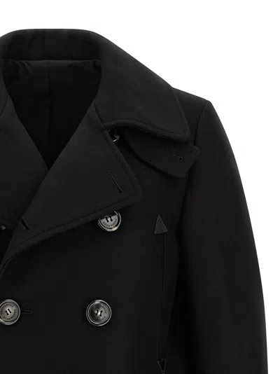 Dsquared2 Wool Double-breasted Coat In Black