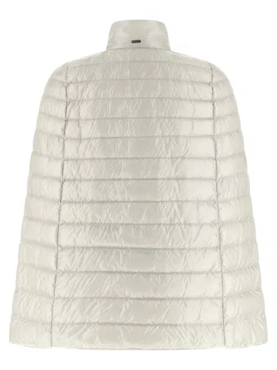 Herno Ultralight Quilted Down Cape Down Jacket In Cream