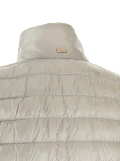 Herno Ultralight Quilted Down Cape Down Jacket In Cream