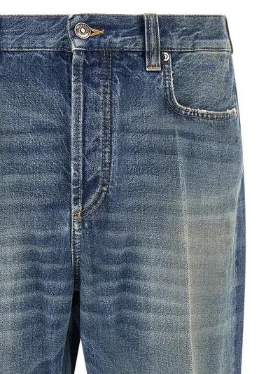 Versace Stone-washed Distressed Jeans In Blue