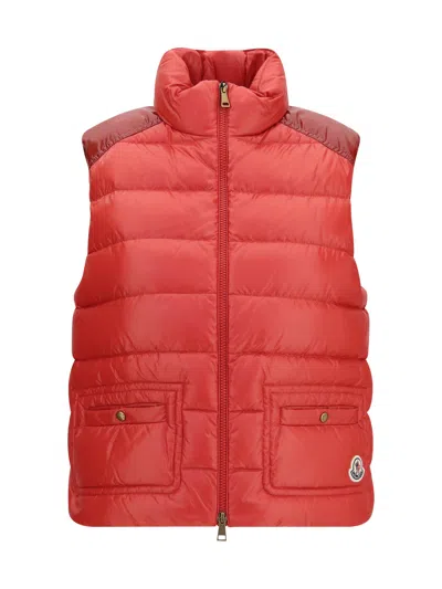 Moncler Multicolor Polyamide Shell Jacket In Red