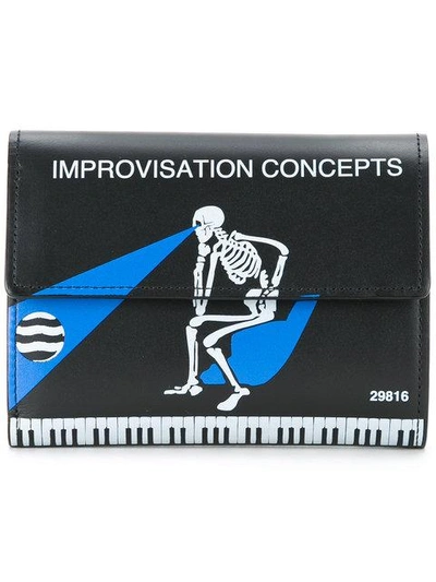 Shop Undercover Skeleton Print Wallet - Black