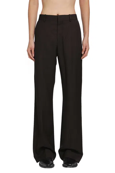 Acne Studios Tailored Herringbone Trousers In Brown