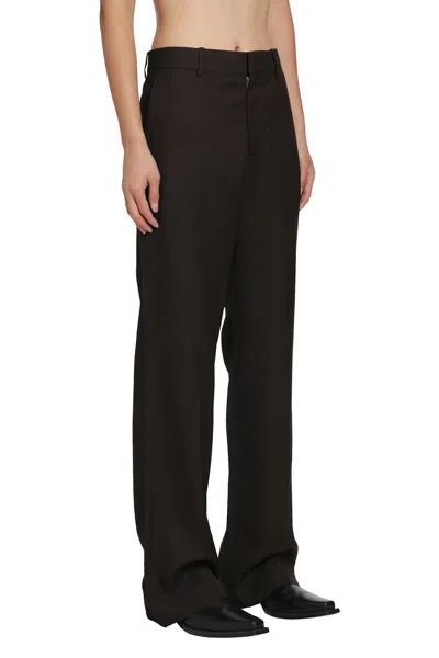 Acne Studios Tailored Herringbone Trousers In Brown
