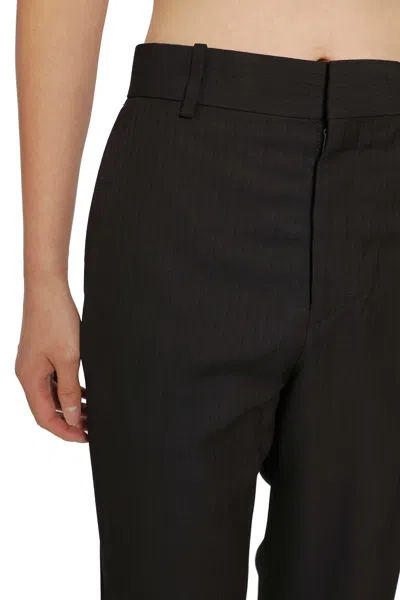 Acne Studios Tailored Herringbone Trousers In Brown