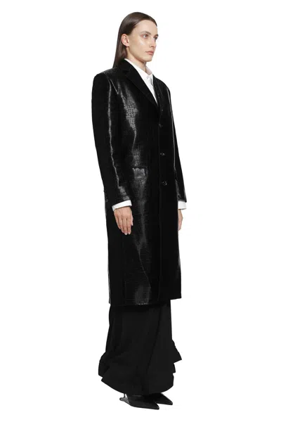 Junya Watanabe Embossed Single Breasted Coat In Black