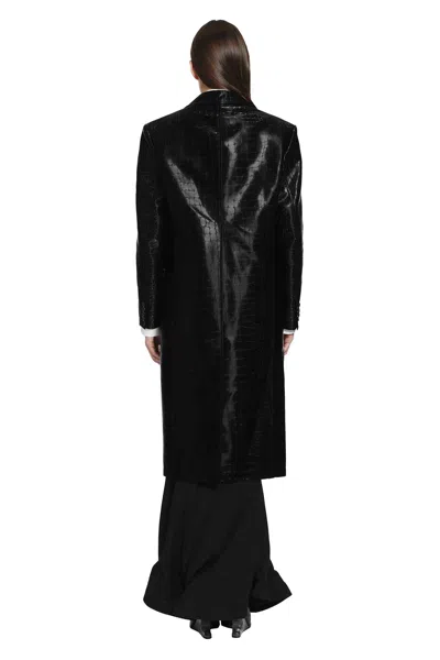 Junya Watanabe Embossed Single Breasted Coat In Black