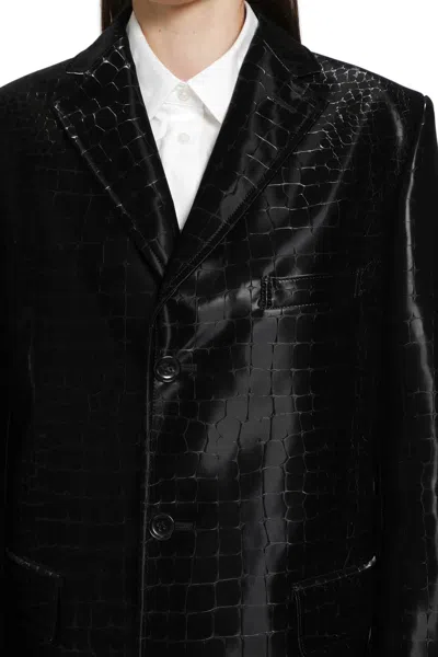 Junya Watanabe Embossed Single Breasted Coat In Black