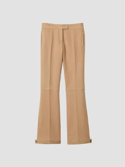 Miu Miu Double Wool Pants In Brown