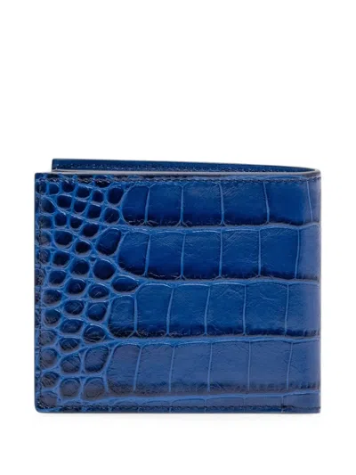 Tom Ford Crocodile-effect Bifold Wallet In Black
