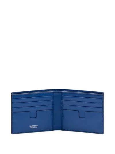 Tom Ford Crocodile-effect Bifold Wallet In Black