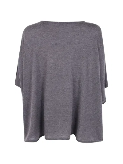 Why Ci Floral-embroidered Wool Cape In Grey