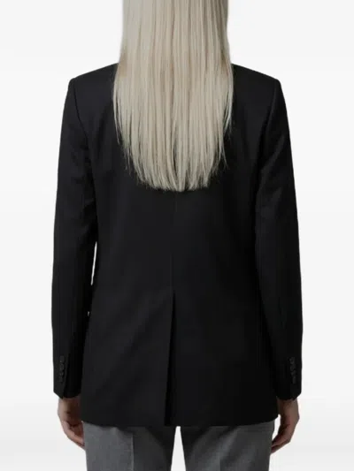 Tagliatore Silk Blend Double-breasted Suit Jacket In Black