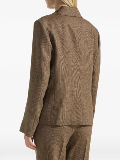 Seventy Check-pattern Notched-lapels Jacket In Brown