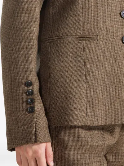 Seventy Check-pattern Notched-lapels Jacket In Brown