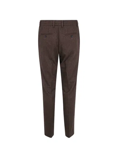 Cruna Herringbone-pattern Trousers In Brown
