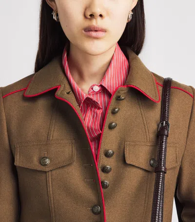 Me+em Wool-blend Utility Blazer In Green