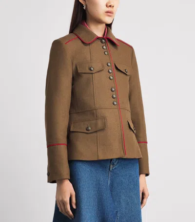 Me+em Wool-blend Utility Blazer In Green