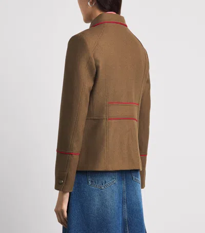 Me+em Wool-blend Utility Blazer In Green
