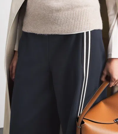 Me+em Jersey Stripe Sweatpants In Navy