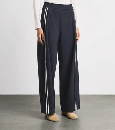 Me+em Jersey Stripe Sweatpants In Navy