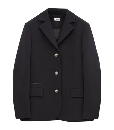 Loewe Wool-blend Single-breasted Blazer In Black