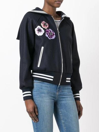 Shop Dolce & Gabbana Floral Applique Sailor Jacket