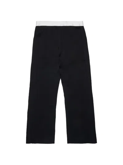 Marni 콘트라스트 웨이스트밴드 파이핑 디테일 팬츠 In Black