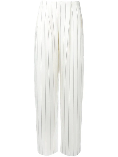 Shop Giorgio Armani Striped High Waist Trousers