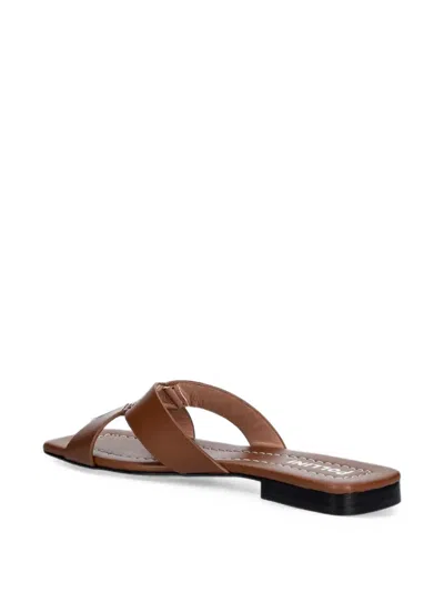 Pollini Crossover Square-toe Slides In Brown