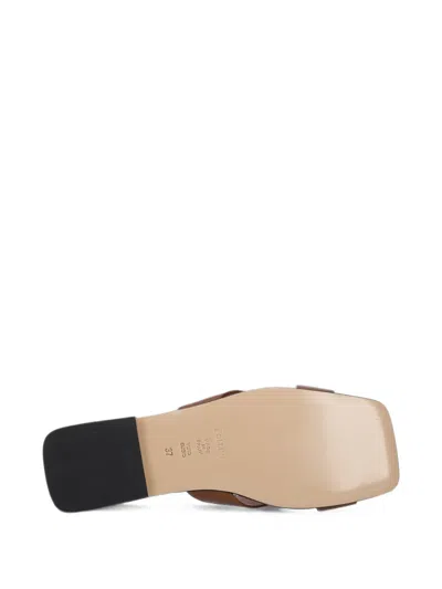 Pollini Crossover Square-toe Slides In Brown