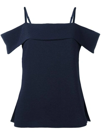 Shop Elizabeth And James Cold-shoulder Top In Blue